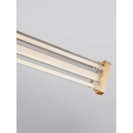 Lampa wisząca podłużna modern Modena LED 3000K 88cm przeźroczysty akryl / szczotkowane złoto