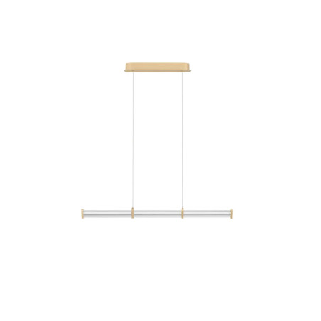 Lampa wisząca podłużna modern Modena LED 2700K 88cm przeźroczysty akryl / szczotkowane złoto