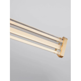 Lampa wisząca podłużna modern Modena LED 2700K 88cm przeźroczysty akryl / szczotkowane złoto