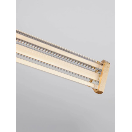 Lampa wisząca podłużna modern Modena LED 2700K 88cm przeźroczysty akryl / szczotkowane złoto
