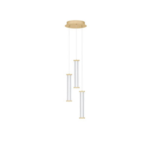 Lampa wisząca modern 3 punktowa Modena LED 3000K 25cm przeźroczysty akryl / szczotkowane złoto