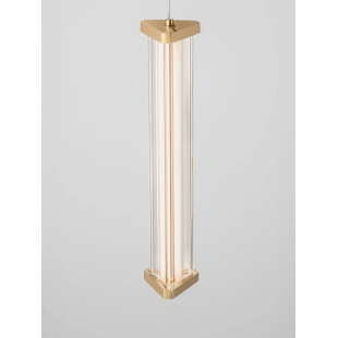 Lampa wisząca modern 3 punktowa Modena LED 3000K 25cm przeźroczysty akryl / szczotkowane złoto