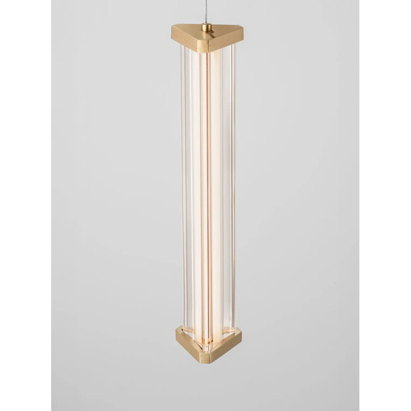 Lampa wisząca modern 3 punktowa Modena LED 3000K 25cm przeźroczysty akryl / szczotkowane złoto