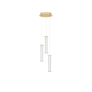 Lampa wisząca modern 3 punktowa Modena LED 2700K 25cm przeźroczysty akryl / szczotkowane złoto