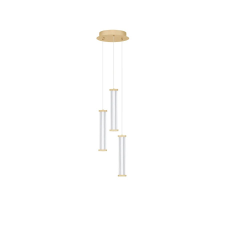 Lampa wisząca modern 3 punktowa Modena LED 2700K 25cm przeźroczysty akryl / szczotkowane złoto
