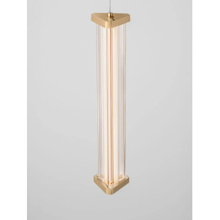 Lampa wisząca modern 3 punktowa Modena LED 2700K 25cm przeźroczysty akryl / szczotkowane złoto