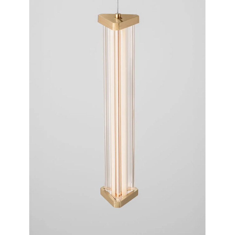 Lampa wisząca modern 3 punktowa Modena LED 2700K 25cm przeźroczysty akryl / szczotkowane złoto