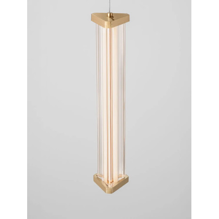 Lampa wisząca modern 3 punktowa Modena LED 2700K 25cm przeźroczysty akryl / szczotkowane złoto