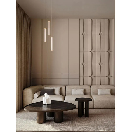 Lampa wisząca modern 3 punktowa Modena LED 2700K 25cm przeźroczysty akryl / szczotkowane złoto