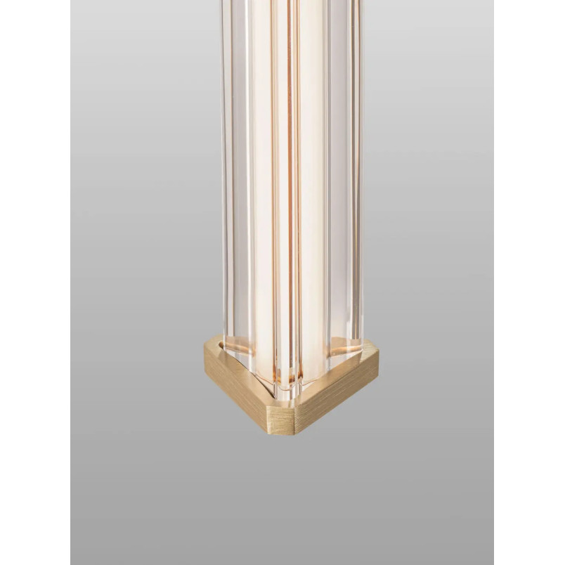 Lampa wisząca modern 5 punktowa Modena LED 3000K 32cm przeźroczysty akryl / szczotkowane złoto
