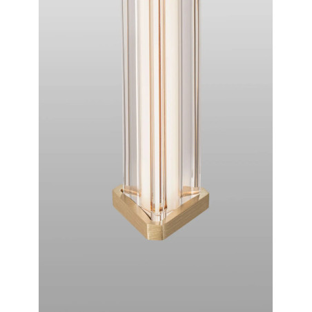 Lampa wisząca modern 5 punktowa Modena LED 3000K 32cm przeźroczysty akryl / szczotkowane złoto
