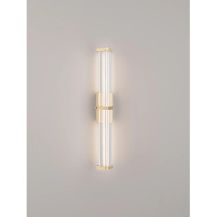 Kinkiet pionowy modern Modena 46cm LED 3000K IP44 przeźroczysty akryl / szczotkowane złoto
