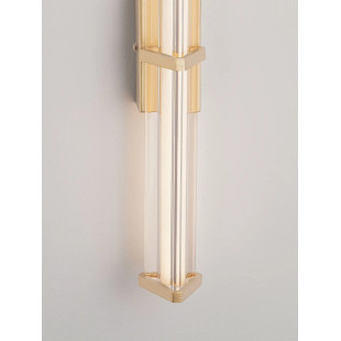 Kinkiet pionowy modern Modena 46cm LED 3000K IP44 przeźroczysty akryl / szczotkowane złoto