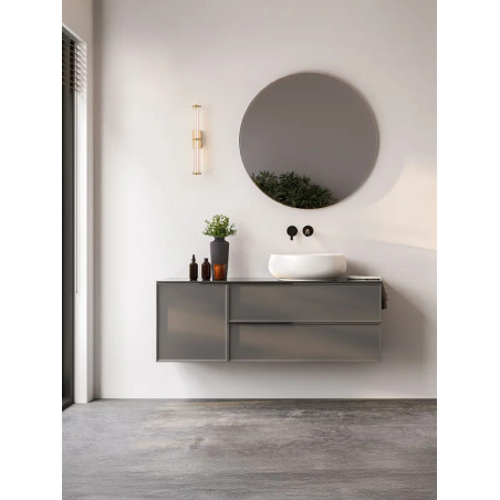 Kinkiet pionowy modern Modena 46cm LED 3000K IP44 przeźroczysty akryl / szczotkowane złoto