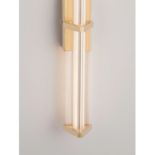 Kinkiet pionowy modern Modena 46cm LED 2700K IP44 przeźroczysty akryl / szczotkowane złoto