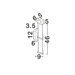 Kinkiet pionowy modern Modena 46cm LED 2700K IP44 przeźroczysty akryl / szczotkowane złoto