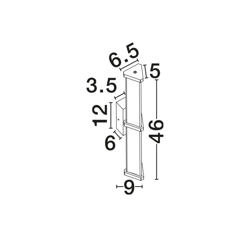 Kinkiet pionowy modern Modena 46cm LED 2700K IP44 przeźroczysty akryl / szczotkowane złoto