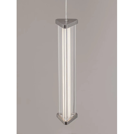 Lampa wisząca modern Modena LED 3000K 6cm przeźroczysty akryl / satynowy nikiel / czarny