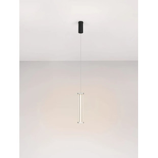 Lampa wisząca modern Modena LED 3000K 6cm przeźroczysty akryl / satynowy nikiel / czarny
