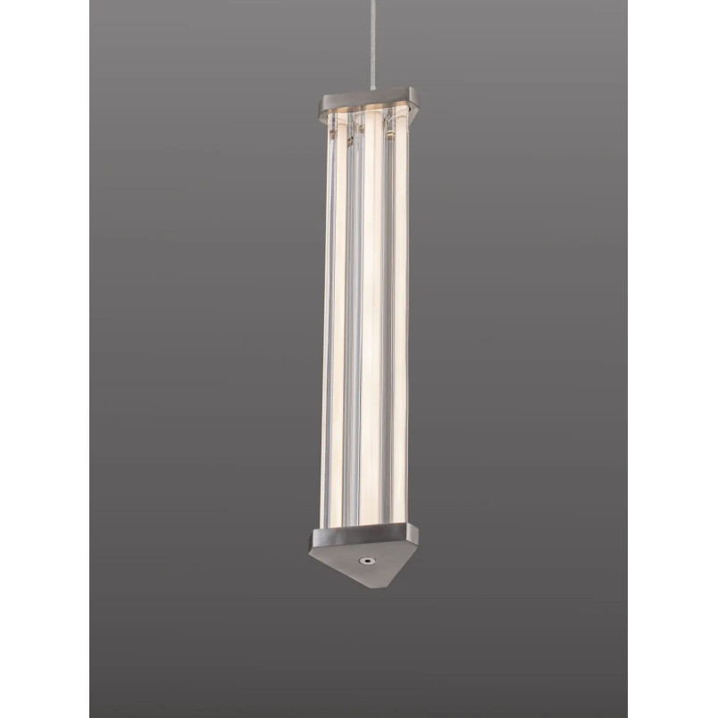 Lampa wisząca modern Modena LED 3000K 6cm przeźroczysty akryl / satynowy nikiel / czarny