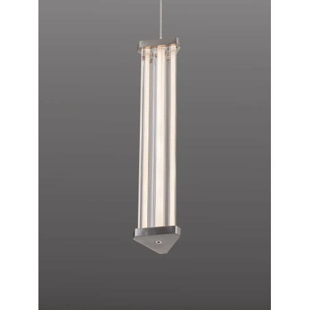Lampa wisząca modern Modena LED 3000K 6cm przeźroczysty akryl / satynowy nikiel / czarny