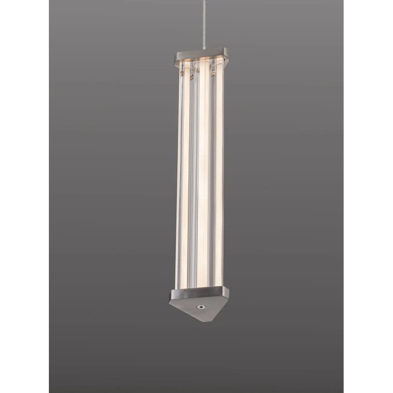 Lampa wisząca modern Modena LED 2700K 6cm przeźroczysty akryl / satynowy nikiel / czarny