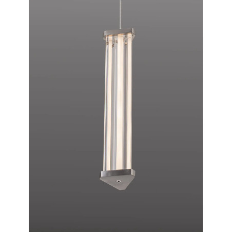 Lampa wisząca modern Modena LED 2700K 6cm przeźroczysty akryl / satynowy nikiel / czarny
