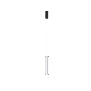 Lampa wisząca modern Modena LED 2700K 6cm przeźroczysty akryl / satynowy nikiel / czarny