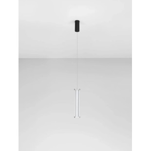 Lampa wisząca modern Modena LED 2700K 6cm przeźroczysty akryl / satynowy nikiel / czarny