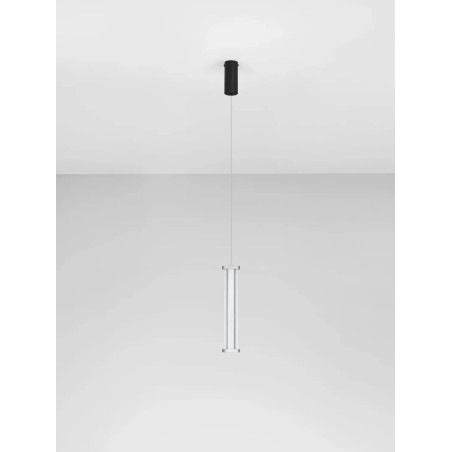 Lampa wisząca modern Modena LED 2700K 6cm przeźroczysty akryl / satynowy nikiel / czarny