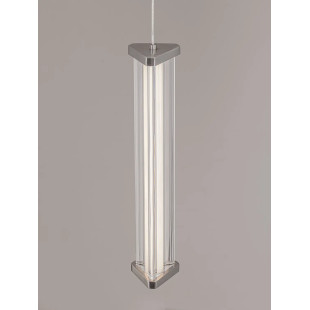 Lampa wisząca modern Modena LED 2700K 6cm przeźroczysty akryl / satynowy nikiel / czarny