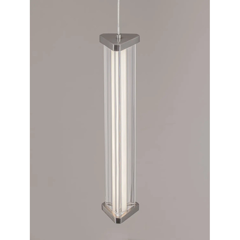 Lampa wisząca modern Modena LED 2700K 6cm przeźroczysty akryl / satynowy nikiel / czarny