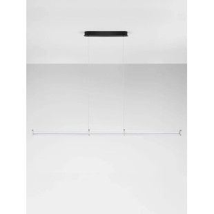 Lampa wisząca podłużna modern Modena LED 3000K 151cm przeźroczysty akryl / satynowy nikiel / czarny
