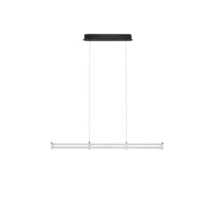 Lampa wisząca podłużna modern Modena LED 3000K 88cm przeźroczysty akryl / satynowy nikiel / czarny