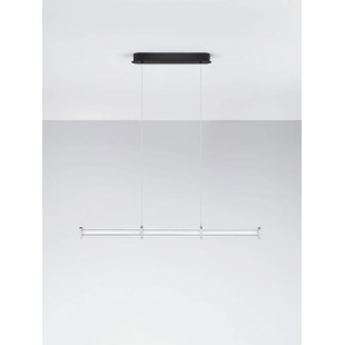 Lampa wisząca podłużna modern Modena LED 3000K 88cm przeźroczysty akryl / satynowy nikiel / czarny