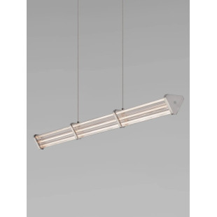 Lampa wisząca podłużna modern Modena LED 3000K 88cm przeźroczysty akryl / satynowy nikiel / czarny