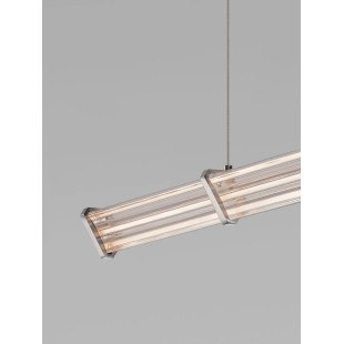 Lampa wisząca podłużna modern Modena LED 3000K 88cm przeźroczysty akryl / satynowy nikiel / czarny