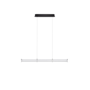 Lampa wisząca podłużna modern Modena LED 2700K 88cm przeźroczysty akryl / satynowy nikiel / czarny