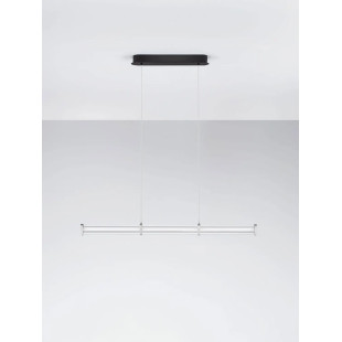 Lampa wisząca podłużna modern Modena LED 2700K 88cm przeźroczysty akryl / satynowy nikiel / czarny