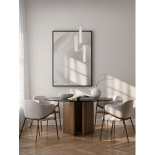 Lampa wisząca modern 3 punktowa Modena LED 3000K 25cm przeźroczysty akryl / satynowy nikiel / czarny