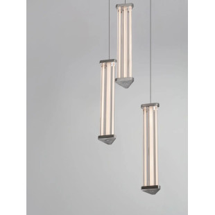 Lampa wisząca modern 3 punktowa Modena LED 2700K 25cm przeźroczysty akryl / satynowy nikiel / czarny