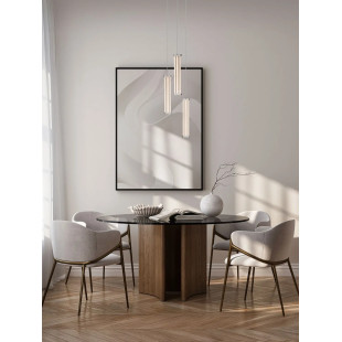 Lampa wisząca modern 3 punktowa Modena LED 2700K 25cm przeźroczysty akryl / satynowy nikiel / czarny