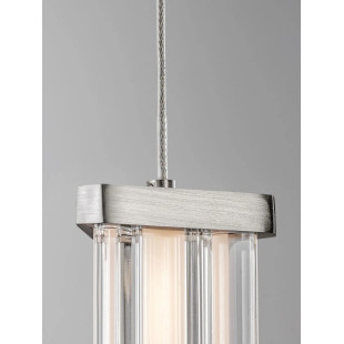 Lampa wisząca modern 5 punktowa Modena LED 3000K 32cm przeźroczysty akryl / satynowy nikiel / czarny
