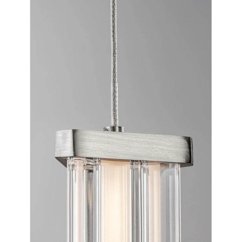 Lampa wisząca modern 5 punktowa Modena LED 2700K 32cm przeźroczysty akryl / satynowy nikiel / czarny