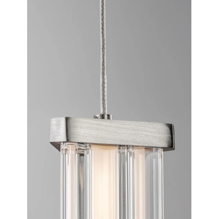 Lampa wisząca modern 5 punktowa Modena LED 2700K 32cm przeźroczysty akryl / satynowy nikiel / czarny