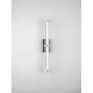Kinkiet pionowy modern Modena 46cm LED 3000K IP44 przeźroczysty akryl / satynowy nikiel / czarny