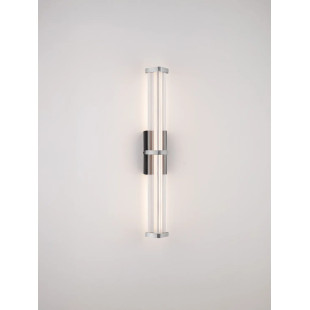 Kinkiet pionowy modern Modena 46cm LED 3000K IP44 przeźroczysty akryl / satynowy nikiel / czarny