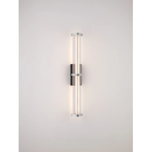 Kinkiet pionowy modern Modena 46cm LED 2700K IP44 przeźroczysty akryl / satynowy nikiel / czarny
