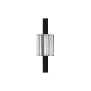Kinkiet szklany ryflowany w stylu modern-retro Limidi H25cm ściemniacz LED 2700-3000K szkło przeźroczyste / czarny