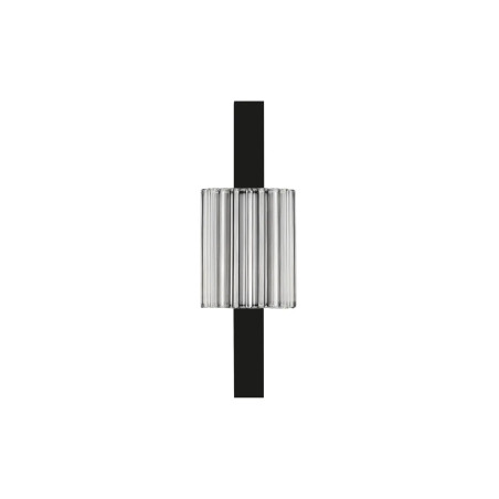 Kinkiet szklany ryflowany w stylu modern-retro Limidi H25cm ściemniacz LED 2700-3000K szkło przeźroczyste / czarny